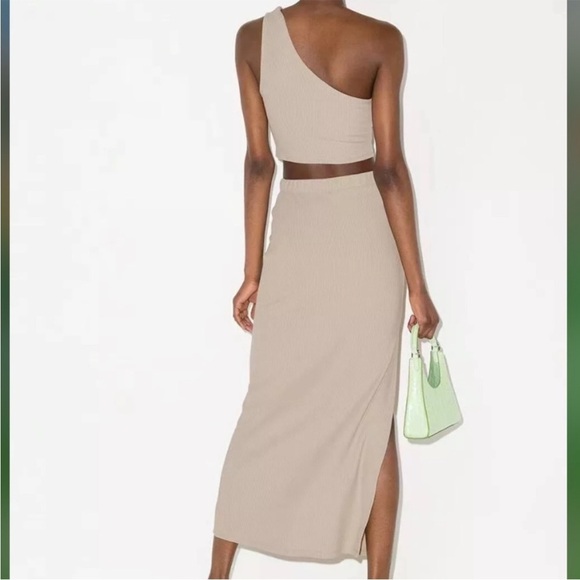 Reformation Francine Knit One Shoulder 2 Piece Ribbed Skirt Set - Picture 2 of 8